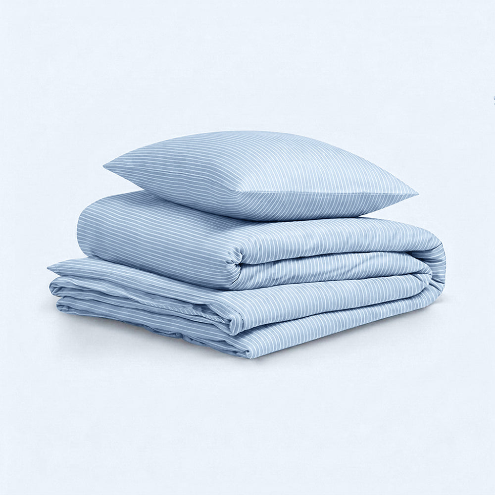 Katoenen beddengoed Blauw/wit